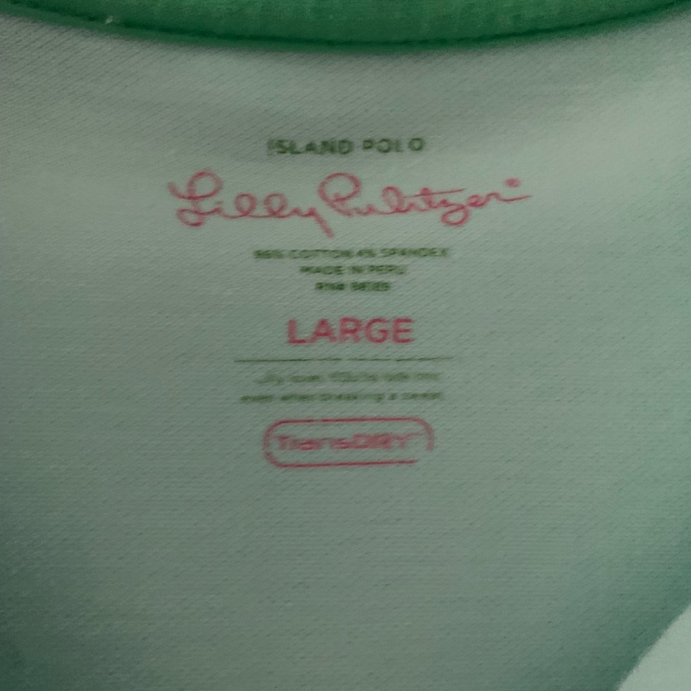 Lilly Pulitzer Polo short sleeve shirt in size large in mint green - Picture 2 of 4